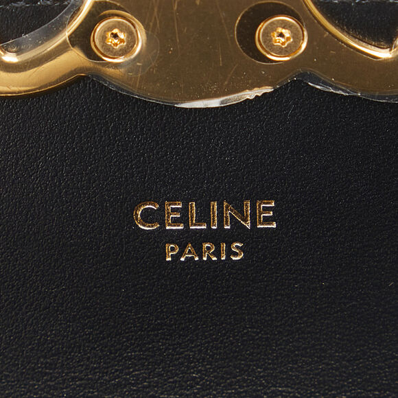Auth Celine Mini Triomphe Black Calf #146749C15B - Picture 6 of 10